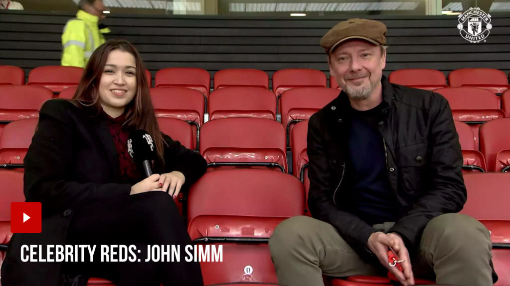 John Simm celebrity Man Utd fan interview pre match Southampton
